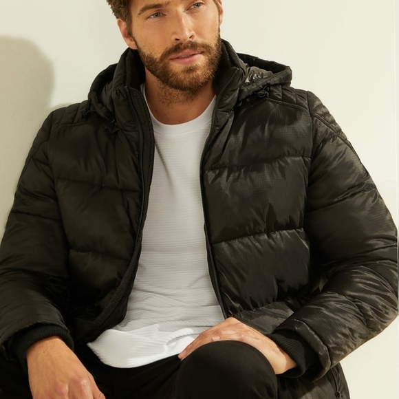 NEW GUESS Black Andrew Puffer Jacket - Picture 4 of 11